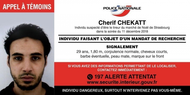 Chérif Chekatt, presunto autor de atentado en Estrasburgo